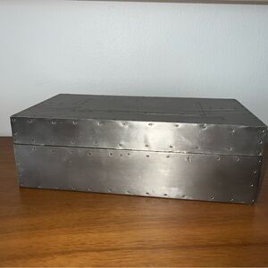 West Elm Industrial Metal Jewelry Trinket Box